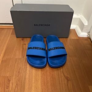 Balenciaga blue slides